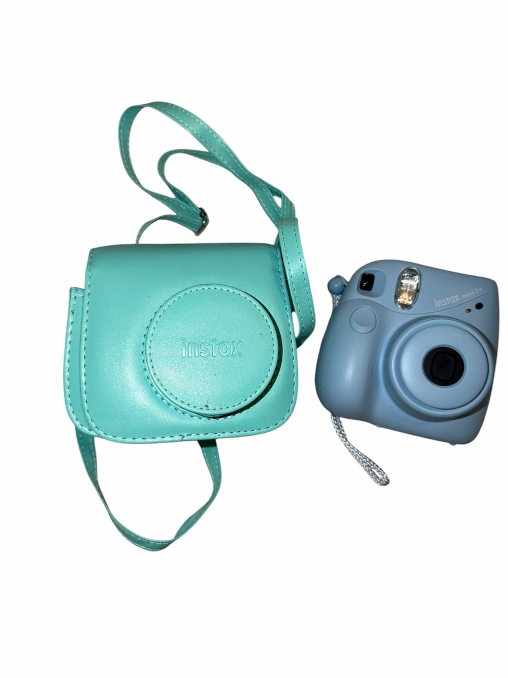 Fujifilm Instax Mini in Light Blue with Teal Carrying Case